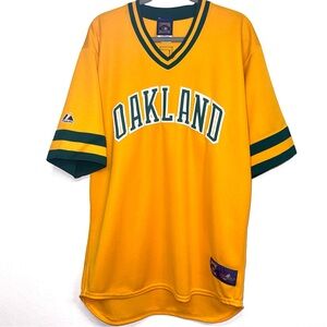 Majestic Gold and Green Oakland Jersey